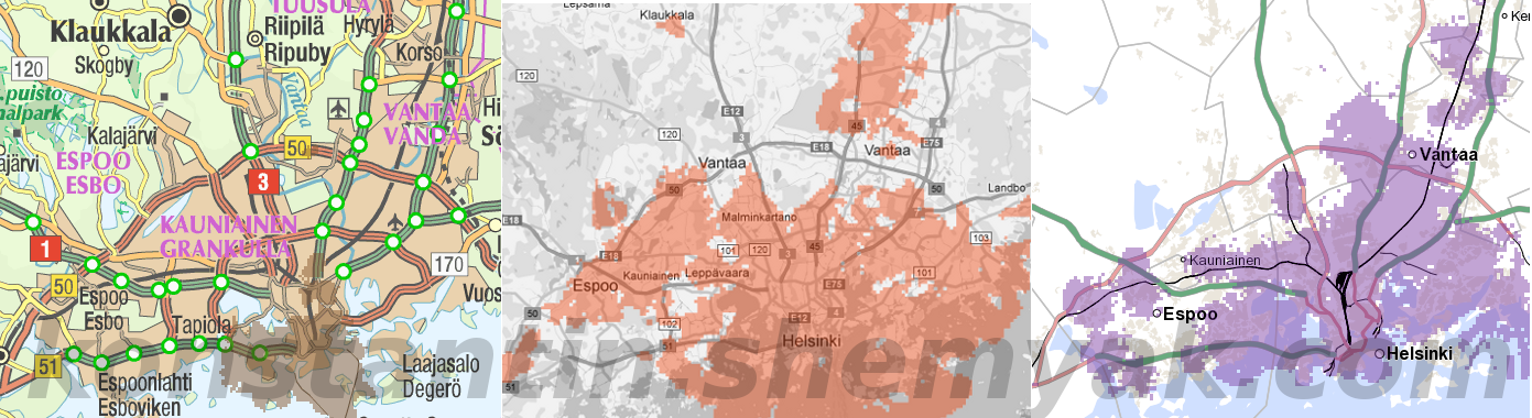 LTE coverage in Helsinki region